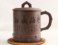 Глиняная кружка с крышкой 500 мл