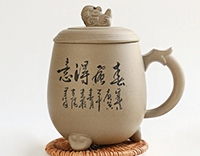 Глиняная кружка с крышкой 400 мл