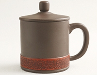 Глиняная кружка с крышкой 400 мл