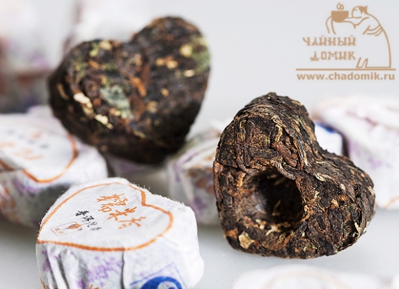 Шу Пуэр "Сердечки"  с рисовым отваром, 50 гр