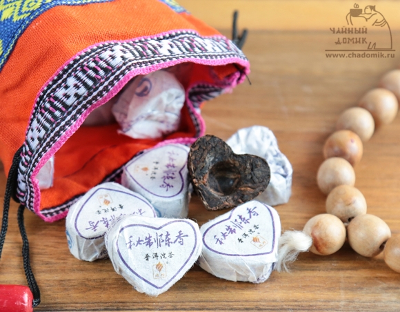 Шу Пуэр "Сердечки" 2016 года, 50 гр